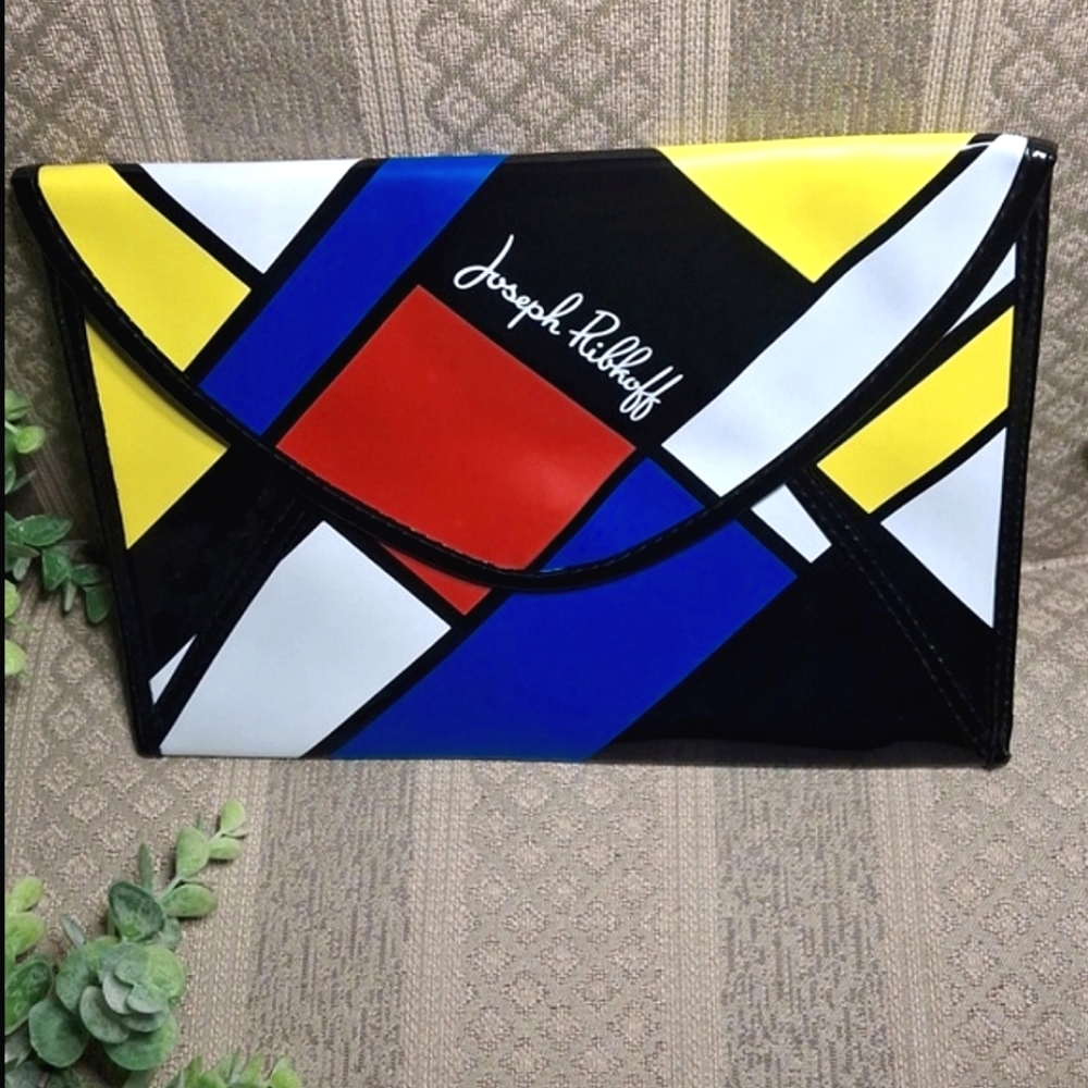 Joseph Ribkoff 90's Geometric Colorblock Envelpe Clutch